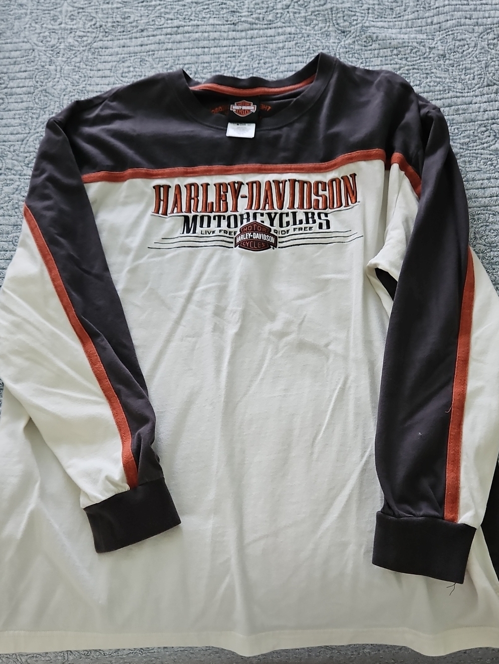 Harley-Davidson Black, White & Orange Motorcycles Graphic Tee - Picture 2 of 5